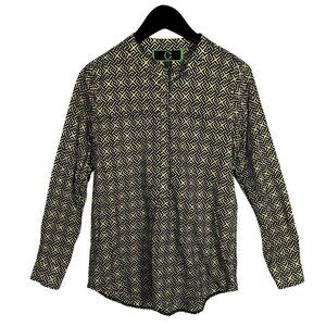 C Wonder Anti Paparazzi Print Size XS Popover Button Down Shirt Casual Kimono